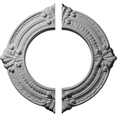 Ekena Millwork Benson Ceiling Medallion, Two Piece (Fits Canopies up to 6 1/8"), 11 1/8"OD x 6 1/8"ID x 5/8"P CM11BN2